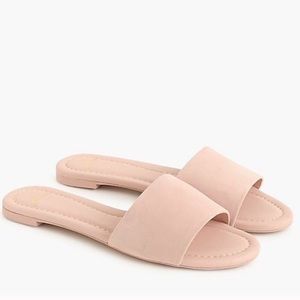J Crew Pink Suede Cora Slide Sandal